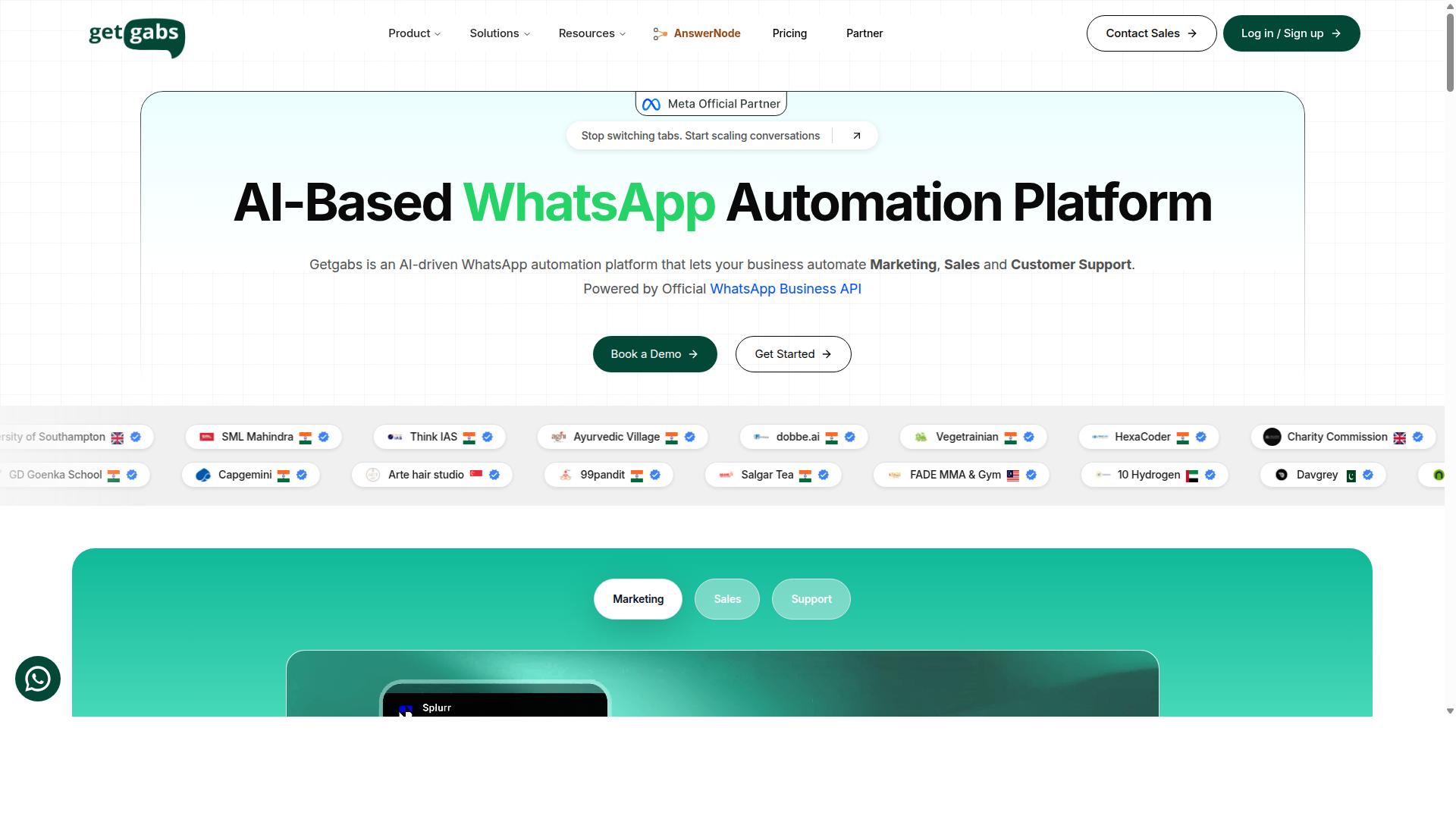 Getgabs website