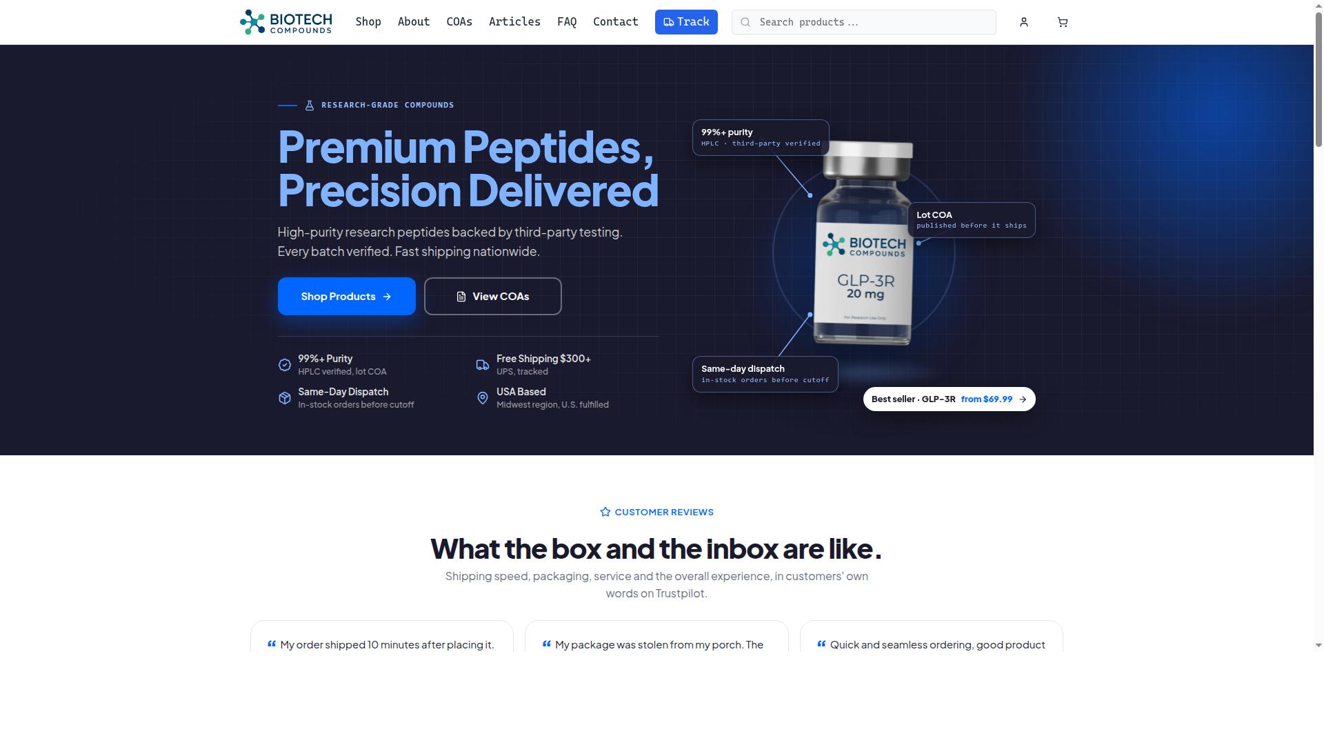 PSPeptides for TB-500 website