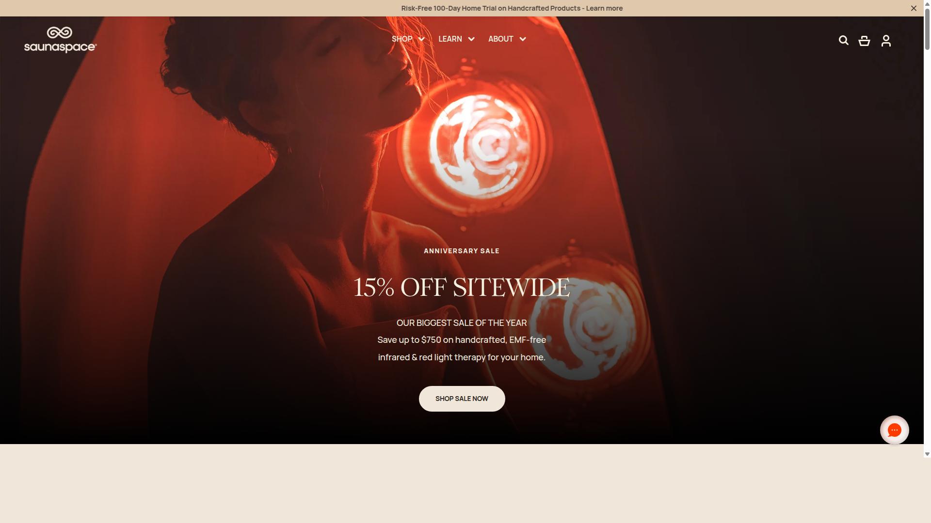 SaunaSpace website